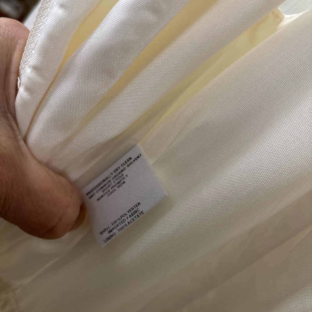 Jessica McClintock Corset Wedding Ivory Gown Strapless Satin Sheer Cap Sleeve 4 - Picture 7 of 14